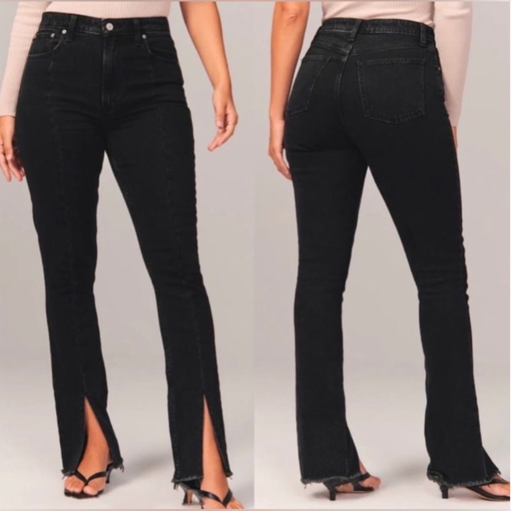 The Skinny Split Hem Jean Curve Love in Black